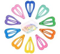 volumoon Horquillas para Pelo Niña Pequeñas, 10 Pz 3cm/3.5cm Pinzas de Pelo Niña Metal, Broches para Cabello Infantil, Clips Pelo Niña Barrettes Colores, Orquillas Pelo para Niña Bebe (Corazón)