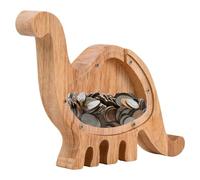 Volumoon Huchas de Dinosaurio de Madera, Hucha de Madera, Tarro de Dinero de Madera, Hucha de Madera para Niños, Hucha Transparente Creativa para Regalo de Cumpleaños Decoración del Hogar Recuerdo