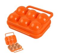 Volumoon Hueveras, Contenedor para Huevos, 6 Celdas Hueveras de Plastico, Hueveras para Frigorifico, Huevera Portátil de Plástico Plegable, Dispensador de Huevos para Cocina, Acampada (Naranja)