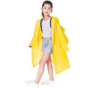 Volumoon Infantiles Impermeable Chubasquero,EVA Abrigo Poncho de Lluvia con Capucha,Impermeable Chaqueta Lluvia con Mochila Posición,para al Aire Libre Alpinismo Ciclismo Cámping(Amarillo)