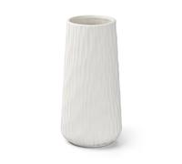 Volumoon Jarrone de Cerámica Blanco, Jarron Ceramica 21cm, Jarrón para Hierba de Pampas, Floreros Decorativos Modernos, Jarrónes de Ceramica Decorativos para Flores para el Hogar, Salon, Comedor