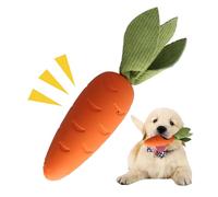 volumoon Juguetes Masticables para Cachorros, Juguetes para Perros Indestructibles, Squeak Interactivo Juguetes de Caucho, Juguete de Goma para Morder para Perro Limpieza Dental (Zanahoria)