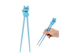 Volumoon Palillos, Gato de La Suerte, Palillos para principiantes, Reutilizables, Palillos de Entrenamiento Niños, Palillos lindos Resistentes al Calor para Platos Asiáticos (Azul)