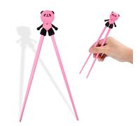 Volumoon Palillos Panda, Palillos para principiantes, Reutilizables, Palillos de Entrenamiento Niños, Palillos lindos Resistentes al Calor Palillos personalizados para Platos Asiáticos (Rosa)