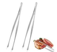 volumoon Pinzas de Cocina, 2 Piezas Pinzas de Servir de Acero Inoxidable, Pinzas de Barbacoa Multifunción para Cocinar Mariscos, Pinzas para Cocina para Horneado, Barbacoa, Cocinar (30 cm, Plateado)