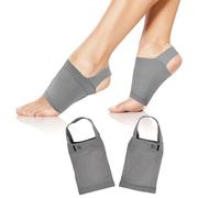 volumoon Silicona Soporte de Arco Compresión Mangas, Almohadillas de Gel para Soporte de Arco Plantar(2 Unidades), para Aliviar El Dolor de Pies, Arcos Caídos, Pies Planos, Gris