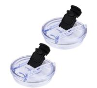 Volumoon Tapa de Repuesto Duradera Sin Fugas - 2 Piezas Transparentes y Reutilizables Con Tapa Deslizante para Vasos de Vino y Café