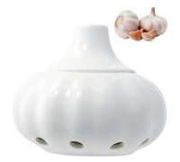 volumoon Tarro de Cocina para Guardar Ajos, Botes de Ceramica, con Agujeros de Ventilación, Recipiente Ventilado para Ajo, Almacenaje de Ajo, Tarros de Almacenamiento para Jengibre Ajo