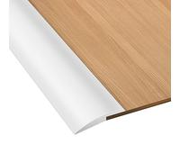 Volumoon Tira de Tapicería de 2 m, Tiras de Puerta de Transición, Tiras de Moldura de Puerta, Tira Divisoria de Puerta de Piso Autoadhesiva, Adecuado para una pendiente de umbral de 5 mm (Blanco)