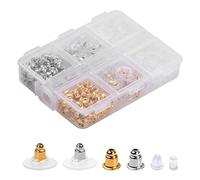Volumoon Tuercas de Pendientes, 6 Estilos 500 Piezas Tapones de Pendiente Silicona, Transparente Cierres de Pendientes, Forma de Bala Estilo de Pendiente Universal Tapones, Joyería de Bricolaje