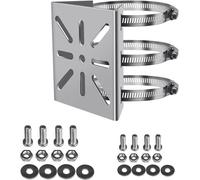 volumoon Universal Montaje Vertical con Poste para cámara Seguridad, Soporte de Esquina Montaje de Acero Inoxidable de 3 bucles, Soporte de mástil Adecuado para Cámaras CCTV (tamaño pequeño)