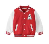 Volunboy Chaqueta de Béisbol para Bebé Niños, Varsity Style R J Abrigo para Otoño-Invierno