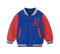 Volunboy Chaqueta de Béisbol para Bebé Niños, Varsity Style R J Abrigo para Otoño-Invierno