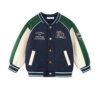 Volunboy Chaqueta Varsity Niño Letterman Estilo BéIsbol 2-6 años | Bomber Ligero con Bordado Estilo College, Botones a Presión y Bolsillos, Algodón con elastán, Abrigo para Otoño-Invierno