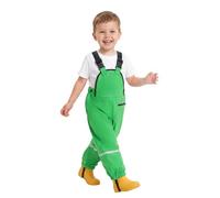 Volunboy Pantalón Peto Impermeable Niños 1-5 Años, Monos de Lluvia - Ajustable, Antibarros, Tirantes Reflective para Exteriores(Talla 120,4-5 años,Verde)