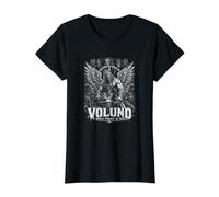 Volund Wings Forjado en Pain, héroe nórdico del Heavy Metal Camiseta gráfica económica, Mujer, Negro, L