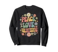 Voluntariado 60s 70s Hippie Retro Paz Amor Voluntariado Sudadera