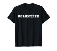 Voluntario Trabajador Social Voluntario Personal Uniforme con Texto Camiseta gráfica económica, Hombre, Negro, XL