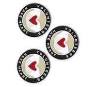 Volunteer Thank You Badge 3pcs Round Brooch Alloy Breastpin Safety Pins Lapel Pin Set Random