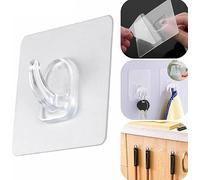 Volunx 10 ganchos transparentes autoadhesivos resistentes al agua, 15 kg, plástico fuerte para baño, cocina, pared, puerta, metal, azulejos, madera, cerámica, para hacer guirnaldas