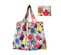 VOLURE Bolsas de la compra lavables, Bolsa de compras plegable nailon for mujer, bolso reutilizable, bolsillo for comestibles, 5 uds(Color3)