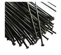 VOLURE Radios de Bicicleta de Acero Inoxidable, Radios de Bicicleta de Acero Inoxidable, Paquete de 10, 26/27,5/29 Pulgadas, Codo Recto, Color Negro Natural(Straight 296mm)