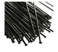 VOLURE Radios de Bicicleta de Acero Inoxidable, Radios de Bicicleta de Acero Inoxidable, Paquete de 10, 26/27,5/29 Pulgadas, Codo Recto, Color Negro Natural(Straight 302mm)