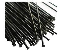 VOLURE Radios de Bicicleta de Acero Inoxidable, Radios de Bicicleta de Acero Inoxidable, Paquete de 10, 26/27,5/29 Pulgadas, Codo Recto, Color Negro Natural(Straight 278mm)