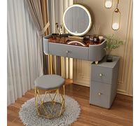 VOLURE Schminktisch-Set, Makeup Vanity Desk Set with Mirror Stool Drawers Multicolor 50-70 cm(A,50cm)