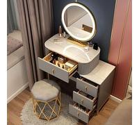 VOLURE Schminktisch-Set, Makeup Vanity Desk Set with Mirror Stool Drawers Multicolor 50-70 cm(C,70 cm)
