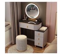 VOLURE Schminktisch-Set, Makeup Vanity Set For Women with Mirror Drawer Table Stool Multicolor Multiple Sizes(A,70 cm)