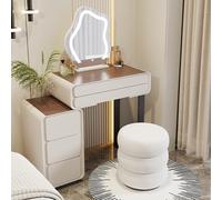 VOLURE Schminktisch-Set, Vanity Set with Mirror Makeup Stool Drawers Multicolor 50-70cm(Tipo B,50cm/19.7in)