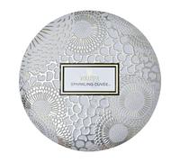 Voluspa Sparkling Cuvee, vela de lata de 3 mechas, 12 onzas, tiempo de combustión de 40 horas, cera de coco para una combustión limpia, hecha a mano en los Estados Unidos