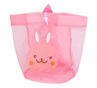 Voluxe Bolsa de Playa de Malla Grande, Bolsa de Malla de Playa de Juguete para Niños,Uso Amplio con Correa para el Hombro para Nadar, Viajes, Bolas de Juguete, Bocadillos para Toallas de Baño(rosado)