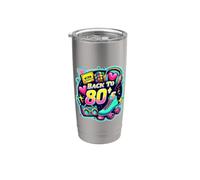 Volver a 80s 1980s Estilo Vintage 80s 80s Retro Party Costume Vaso térmico de acero inoxidable de doble pared