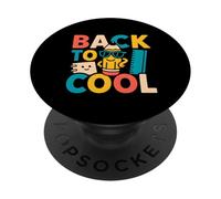 Volver a Cool Vintage Cartoon Back To School Retro Gráfico PopSockets PopGrip Adhesivo