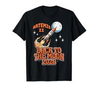 Volver a la Luna 2026 Misión Lunar Artemis II Rocket Camiseta