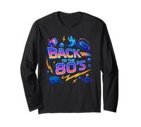 Volver a los 80's Emocionante Retro Party Throwback Costume Manga Larga