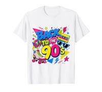 Volver a los 90s Nostalgia Roller Skate Boombox Cassette Nineties Camiseta gráfica económica, Hombre, Blanco, XL