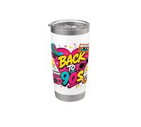 Volver a los 90s Nostalgia Roller Skate Boombox Cassette Nineties Vaso térmico de acero inoxidable de doble pared