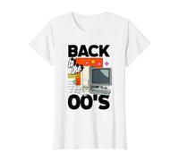 Volver a los años 2000 Vintage de Dos mil Retro 00 Camiseta gráfica económica, Mujer, Blanco, L