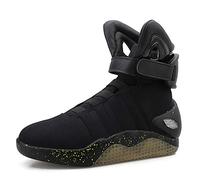 Volver al Futuro Zapatos 2 Zapatillas de Moda Hombres Zapatos LED Tela LED Intermitente Alta Superior Iluminar Zapatos Deportivos Hombres Niños,Gris 45 EU