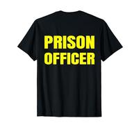 Volver Imprimir Uniforme de Funcionario de prisiones de Camiseta, Hombre, Negro, 6XL
