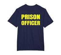 Volver Imprimir Uniforme de Funcionario de prisiones de Camiseta, Hombre Tallas Grandes, Azul Marino, 6X Alto