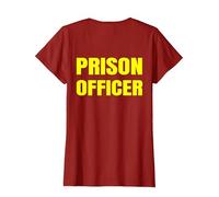 Volver Imprimir Uniforme de Funcionario de prisiones de Camiseta, Mujer, Arándano, XXL