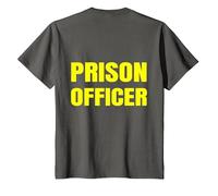 Volver Imprimir Uniforme de Funcionario de prisiones de Camiseta, Niños, Asfalto, 6 años