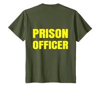 Volver Imprimir Uniforme de Funcionario de prisiones de Camiseta, Niños, Verde Oliva, 6 años