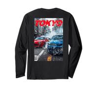 Volver Imprimir Vintage Distress JDM Drift Race Cars Tokyo Street Manga Larga
