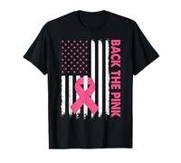 Volver The Pink Breast Cancer Awareness Bandera de Estados Unidos Mujeres Hombres Niños Camiseta