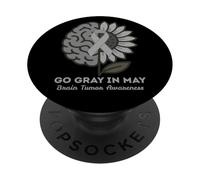 Volverse Gris en Mayo Concientización sobre tumores cerebrales Girasol PopSockets PopGrip Adhesivo